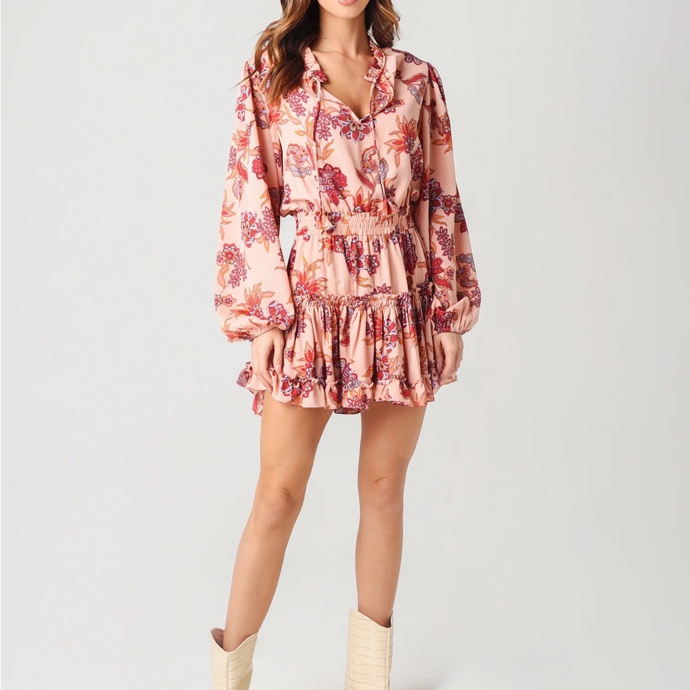 Misa Los Angeles Blush Floral Mini Dress